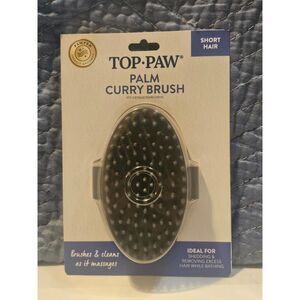 NEW Top Paw Palm Curry Brush for short- to medium-haired dogs.